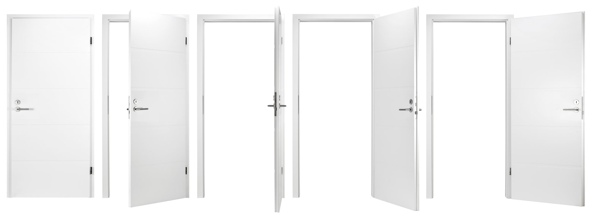 White Metal Commercial Doors
